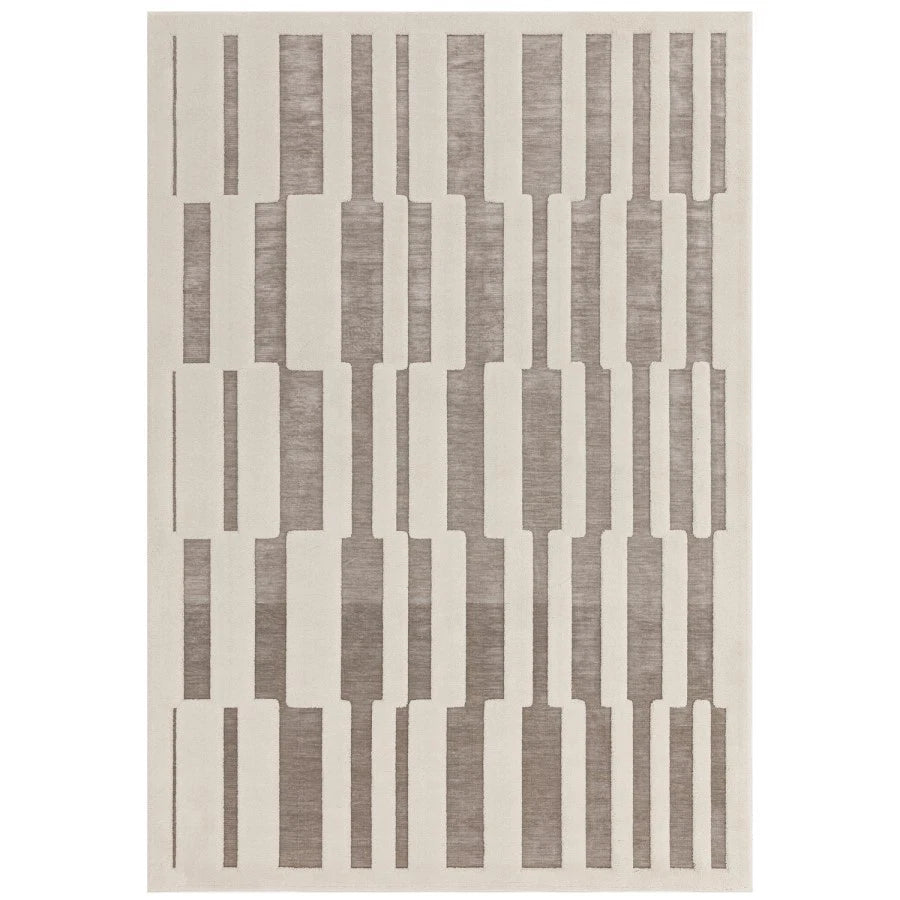 Premium Valley Natural Ivory Abstract Build Rug, By Asiatic 160x230cm,  Livingroom & Bedroom