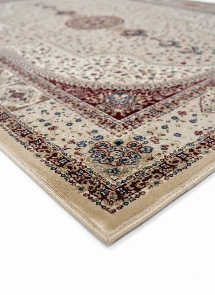 Beige Silk Effect Abstract Rug 160x230cm Large Modern Living Room Carpet Soft