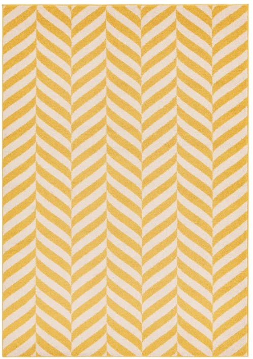 Muse Yellow Chevron Contemporary Rug 80x150cm Premium Living Room Asiatic