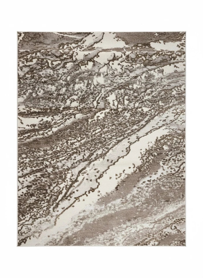 Aurora Rug Brown Gold Dune Abstract Metallic High Shine Living Room Carpet