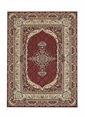 Red Silk Effect Border Rug 160x230cm Modern Living Room Carpet by Asia